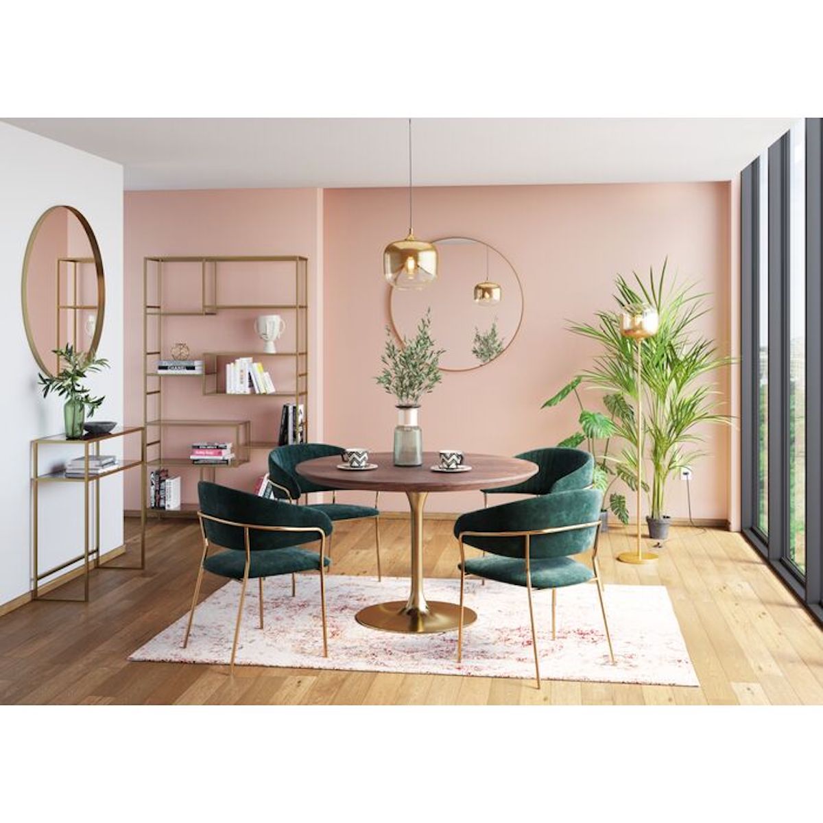 Table 120cm INVITATION Kare Design noyer-laiton