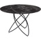 Table 120cm MOLEKULAR Kare Design noir -verre look marbre