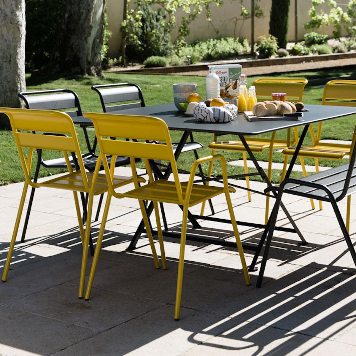 Table 128x128cm CARGO Fermob brun rouille