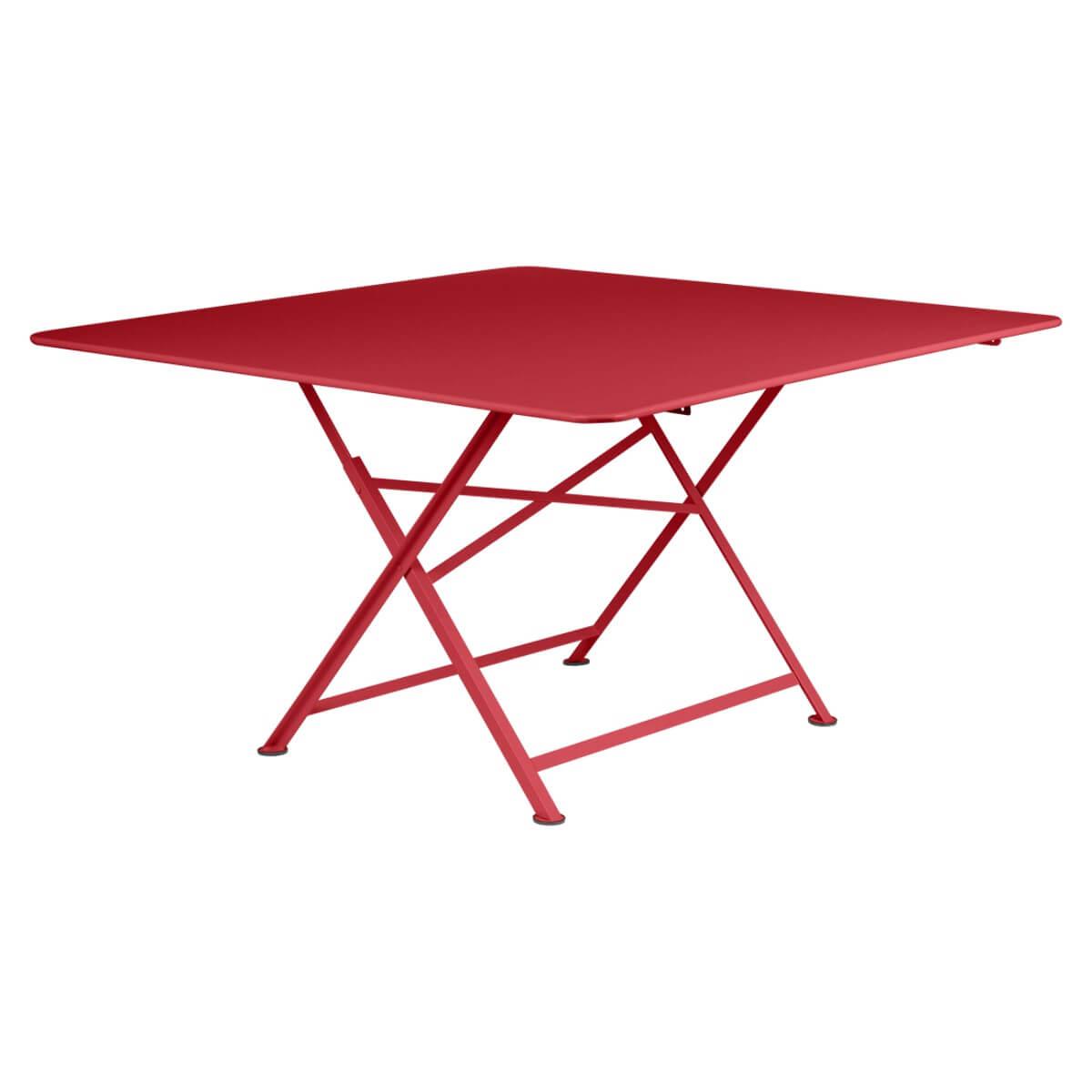 Table 128x128cm CARGO Fermob rouge coquelicot