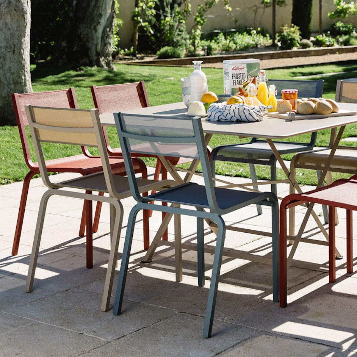 Table 128x128cm CARGO Fermob rouge ocre