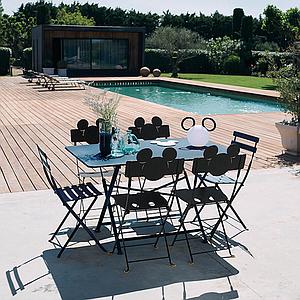 Table 128x90cm CARGO Fermob bleu lagune