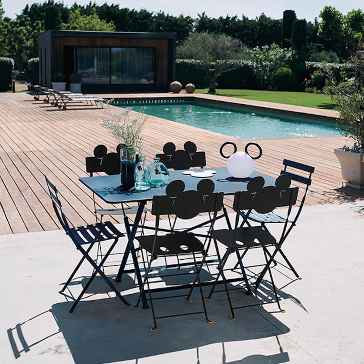 Table 128x90cm CARGO Fermob gris métal