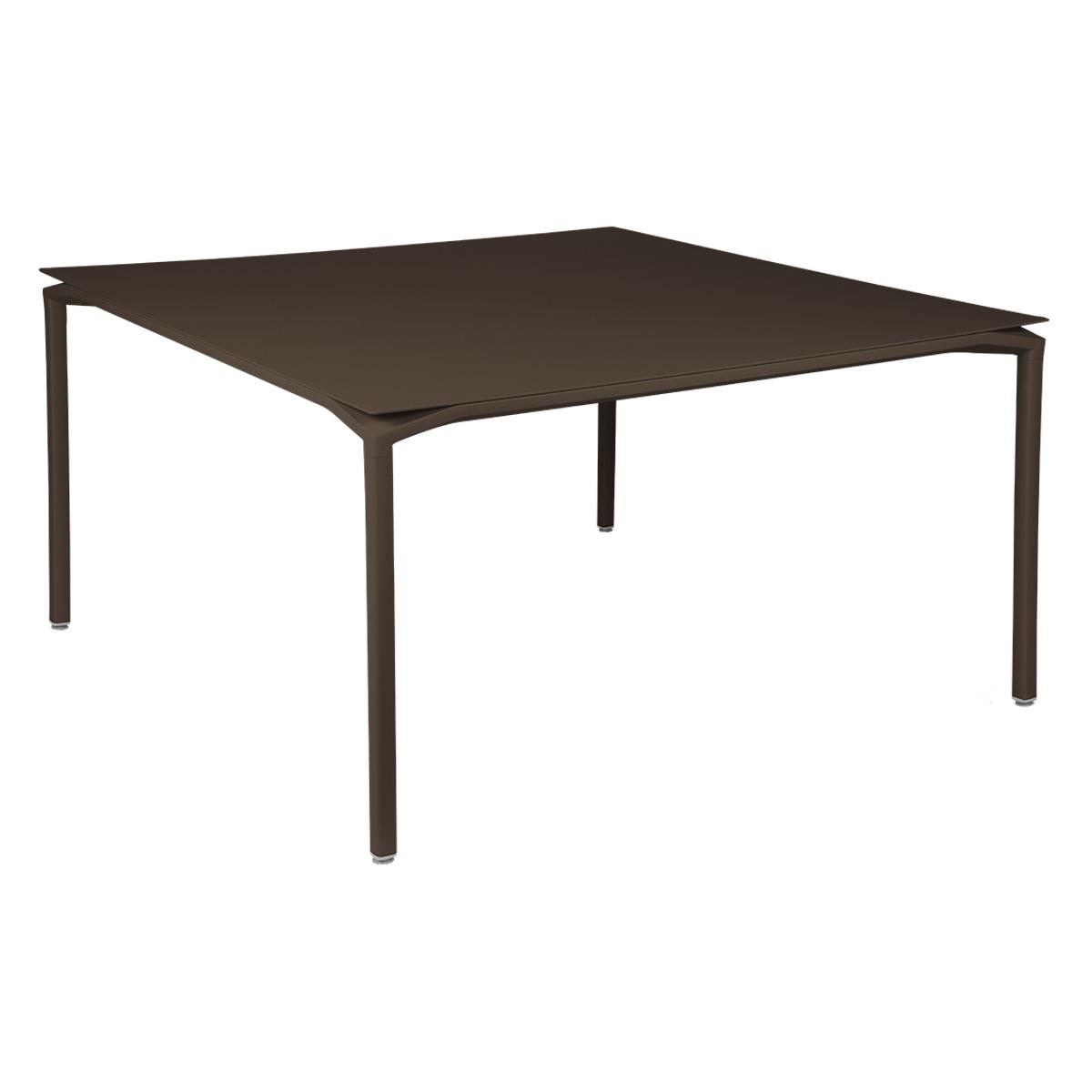 Table 140x140cm CALVI Fermob brun rouille