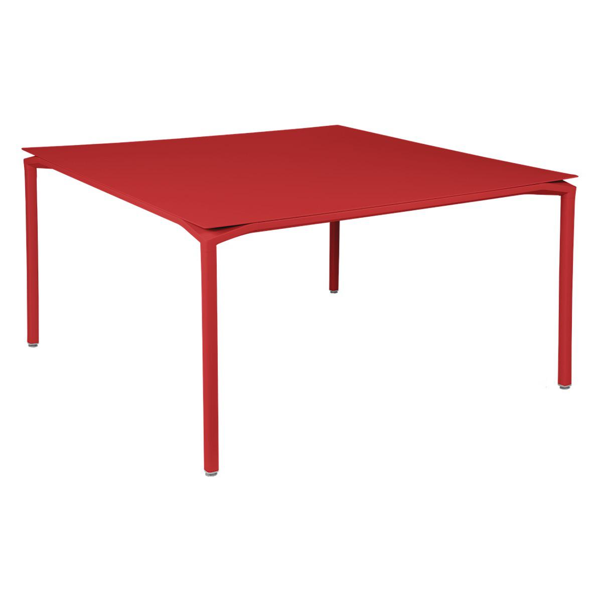 Table 140x140cm CALVI Fermob rouge coquelicot