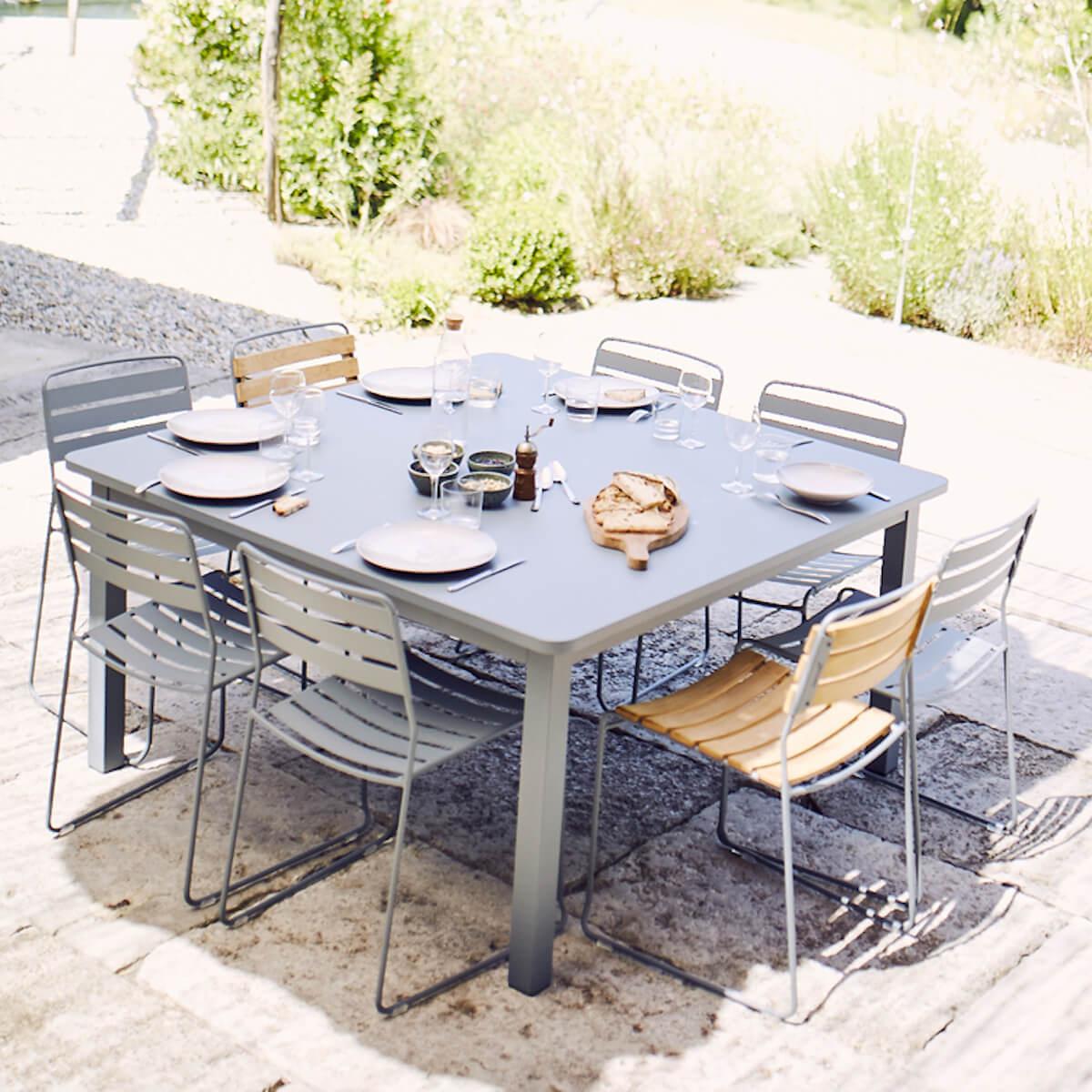 Table 143x143cm CRAFT Fermob citron givré