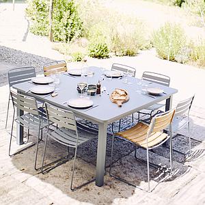 Table 143x143cm CRAFT Fermob rouge coquelicot