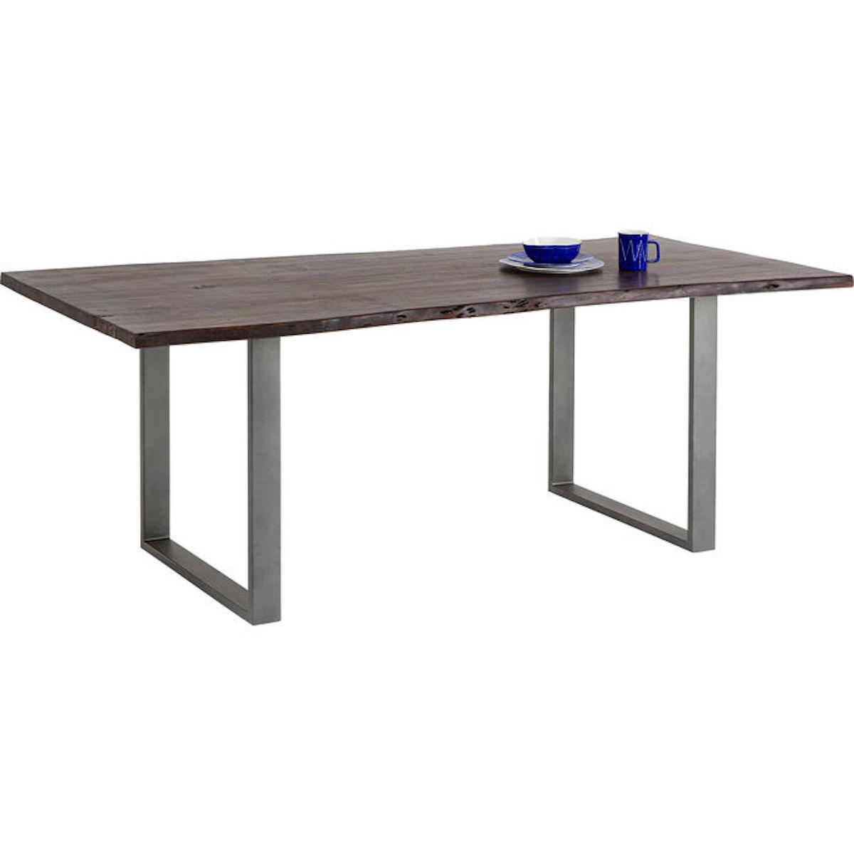 Table 160x80cm HARMONY Kare Design noyer acier brut