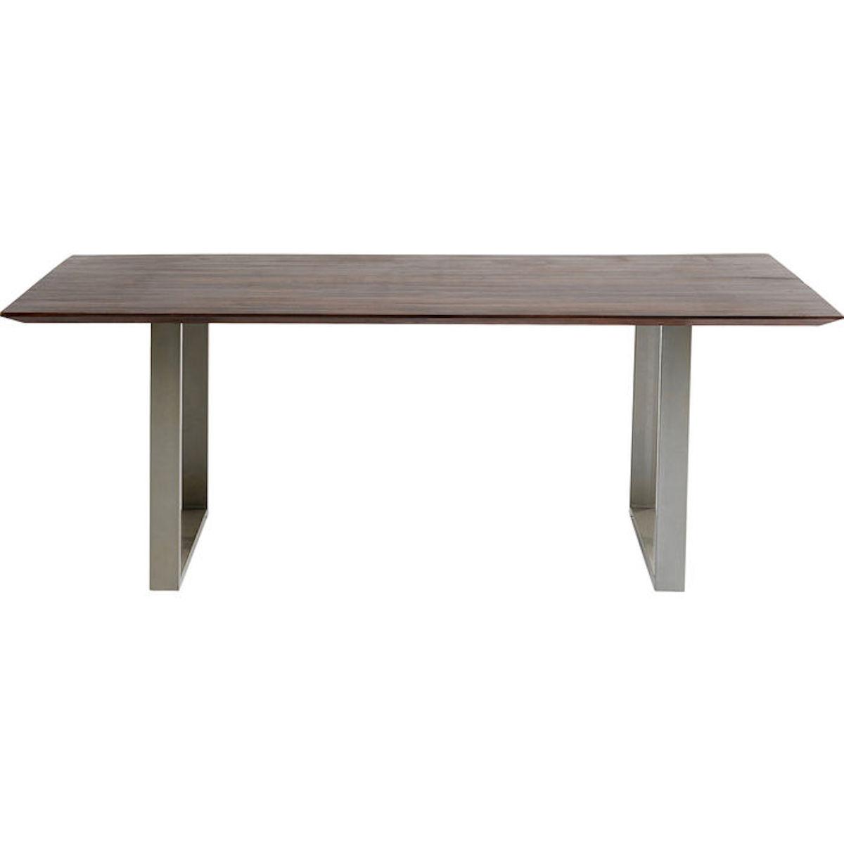Table 160x80cm SYMPHONY Kare Design noyer chromé