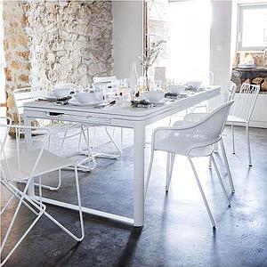 Table 2 rallonges 100x300cm BIARRITZ Fermob bleu abysse