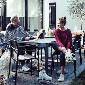 Table 2 rallonges 100x300cm BIARRITZ Fermob Rouge coquelicot