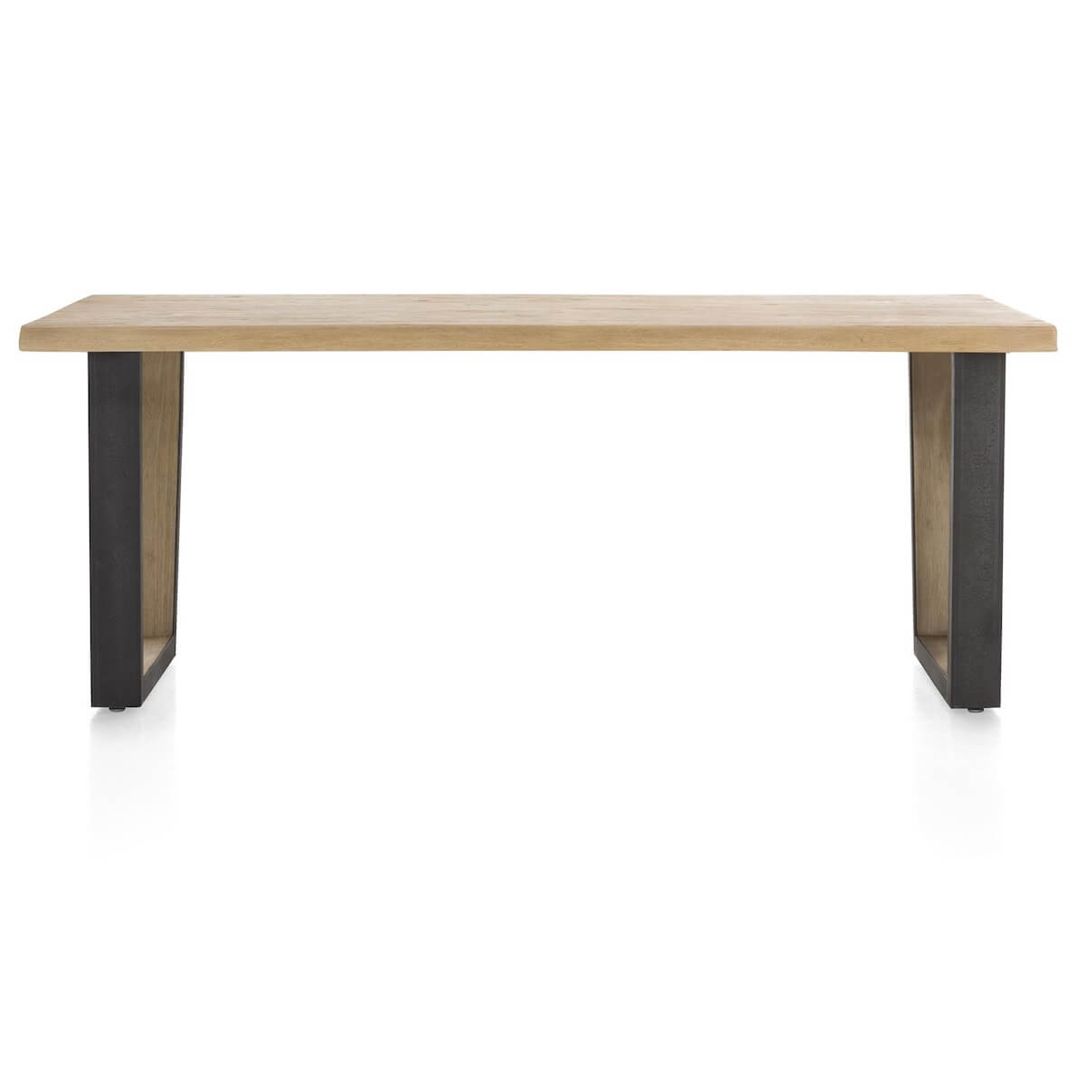 Table 200x100cm METALOX Henders & Hazel finition ecorce pied v metal/wood