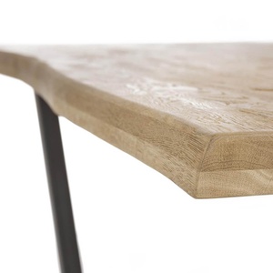 Table 200x100cm METALOX Henders & Hazel finition ecorce pied v metal/wood