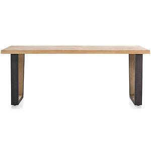 Table 200x100cm METALOX Henders & Hazel pieds V métal-bois-bord droit