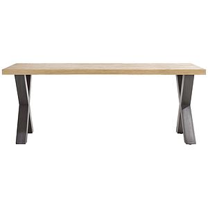 Table 200x100cm METALOX Henders & Hazel pieds X métal-bord droit