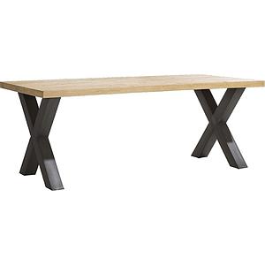 Table 200x100cm METALOX Henders & Hazel pieds X métal-bord droit
