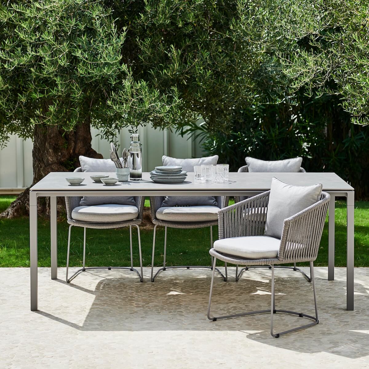 Table 200x100cm PURE Cane-line Light grey-Concrete grey