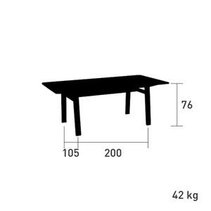 Table 200x105cm LODGE Vlaemynck teck naturel