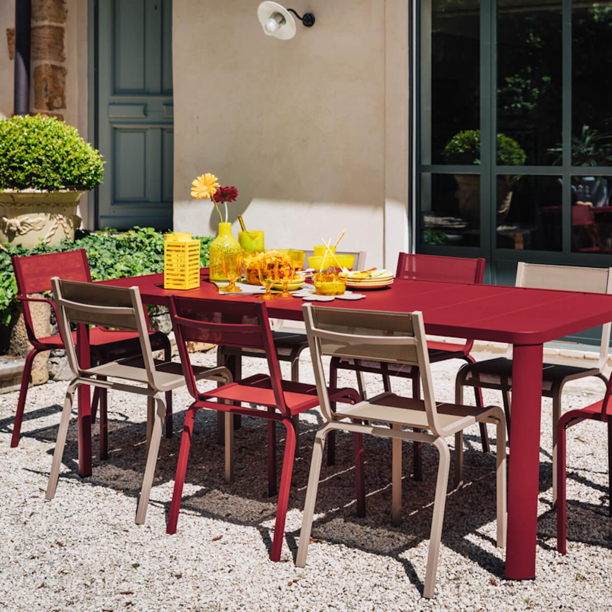 Table 205x100cm OLERON Fermob piment Abitare Living