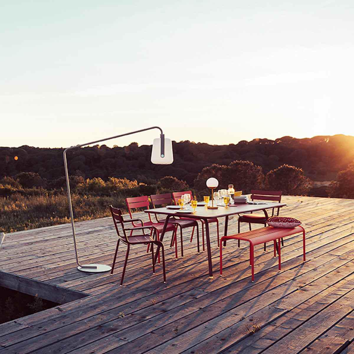 Table 207x100cm LUXEMBOURG Fermob rose praline