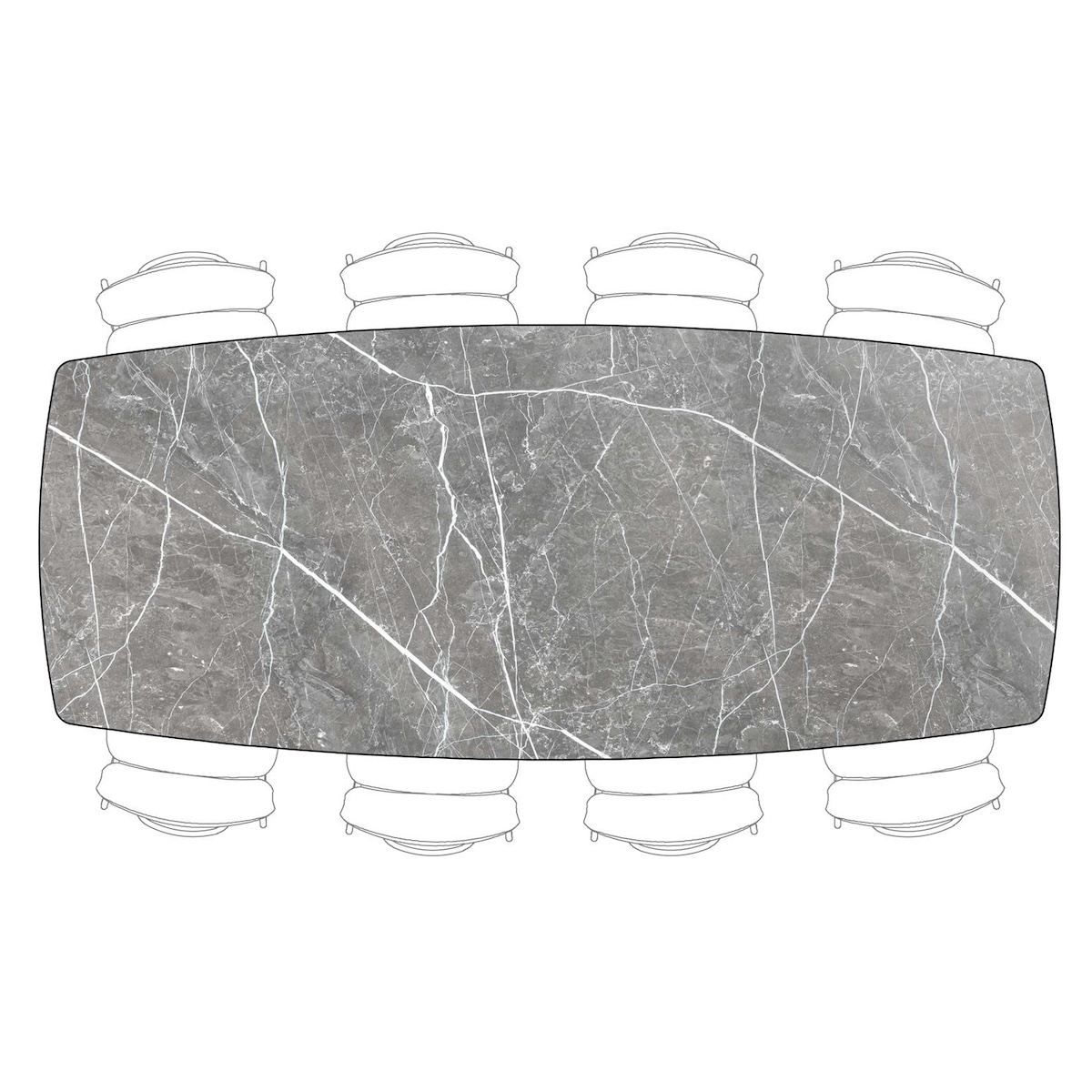 Table 270x115cm PALACE Henders & Hazel gris clair