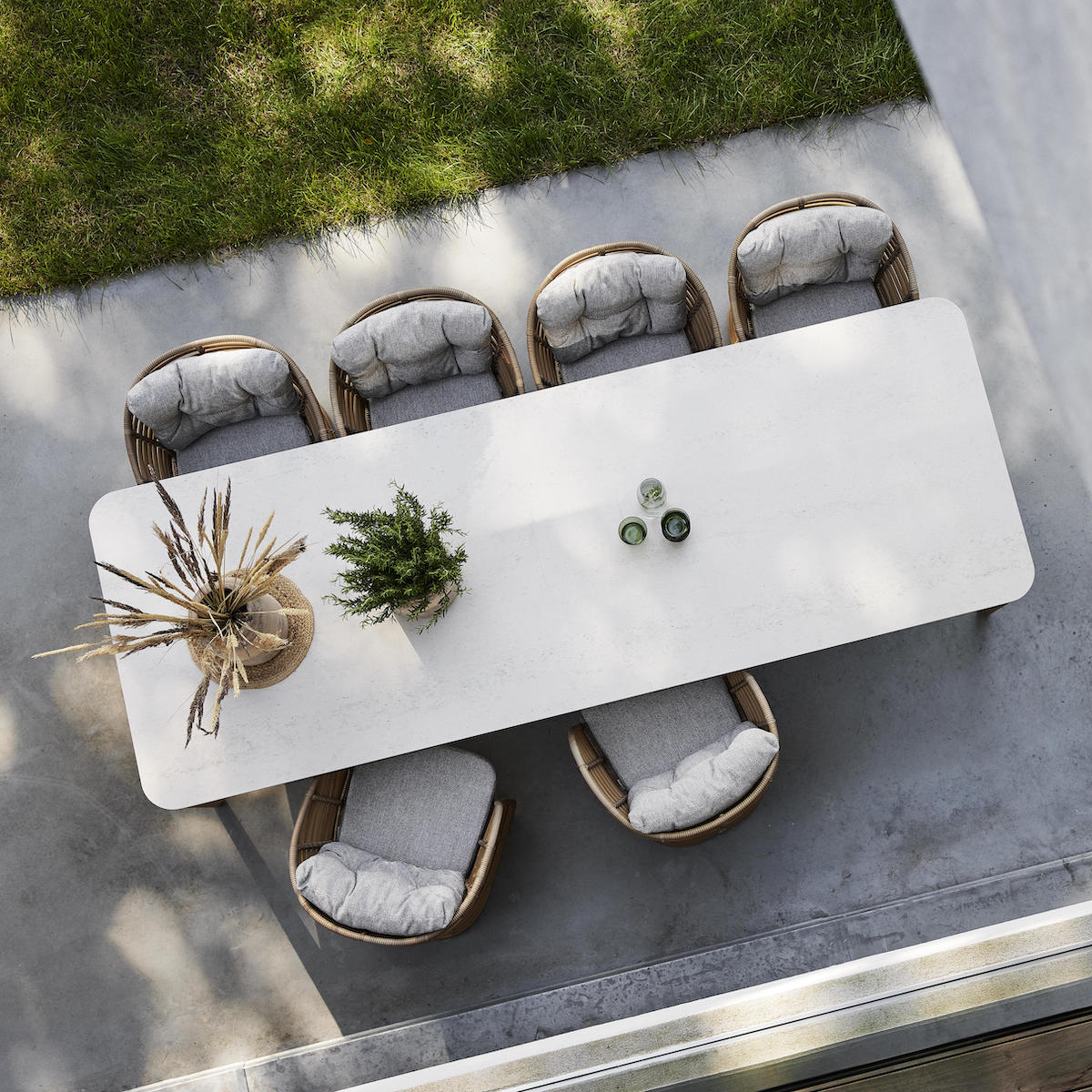Table 280x100cm ASPECT Cane-line teck-blanc