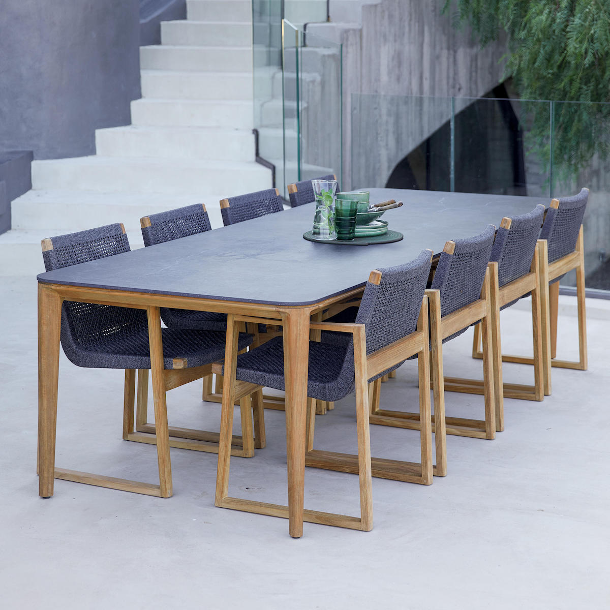 Table 280x100cm ASPECT Cane-line teck-noir
