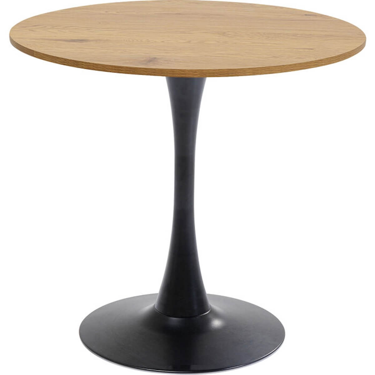 Table 80cm SCHICKERIA Kare Design aspect chêne et pied noir