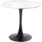 Table 80cm SCHICKERIA Kare Design aspect marbre blanc et pied noir