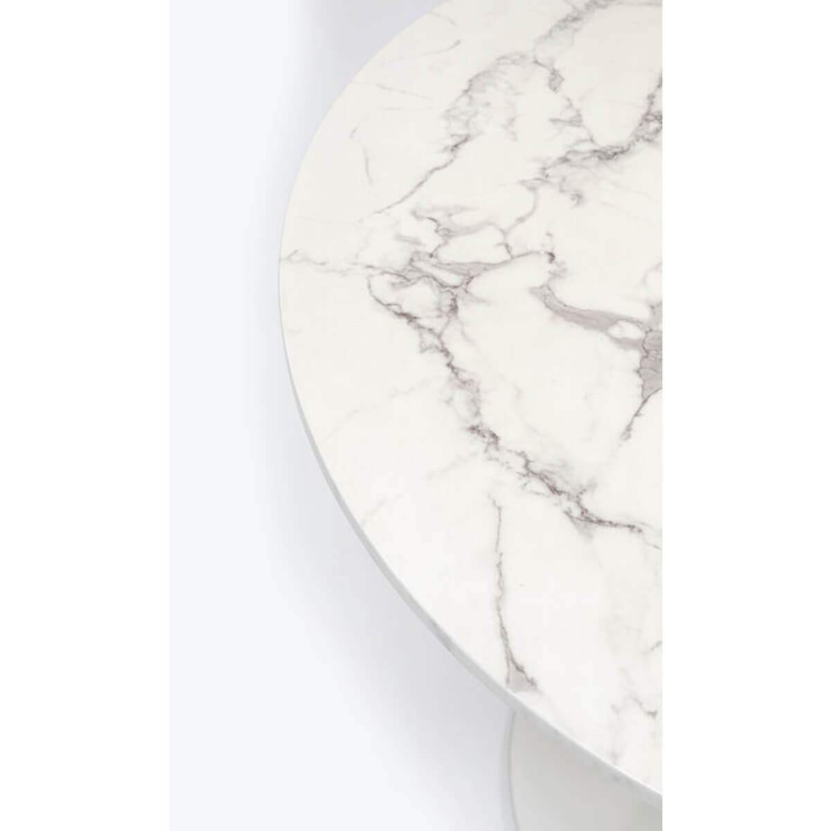 Table 80cm SCHICKERIA Kare Design aspect marbre blanc
