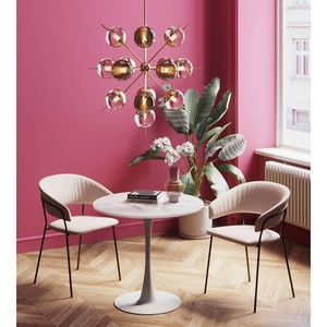 Table 80cm SCHICKERIA Kare Design aspect marbre blanc