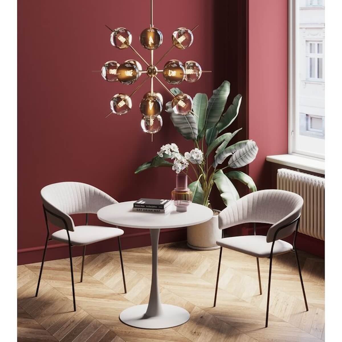 Table 80cm SCHICKERIA Kare Design blanche