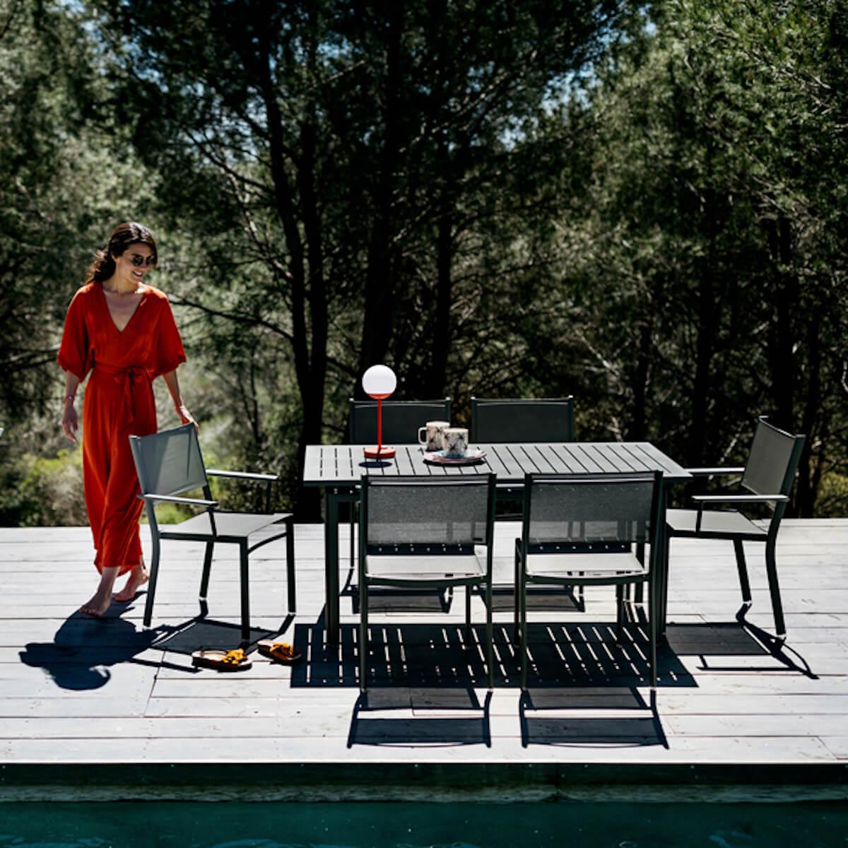 Table 80x160cm COSTA Fermob Carbone