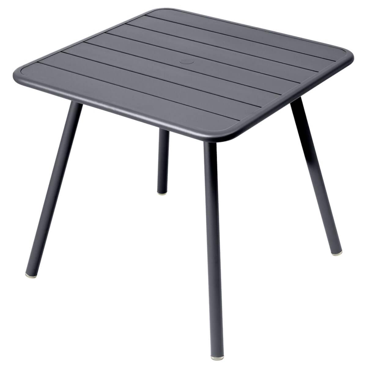 Table 80x80cm 4 pieds LUXEMBOURG Fermob Carbone