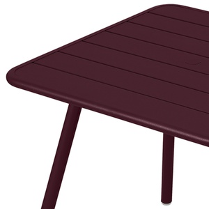 Table 80x80cm 4 pieds LUXEMBOURG Fermob cerise noir