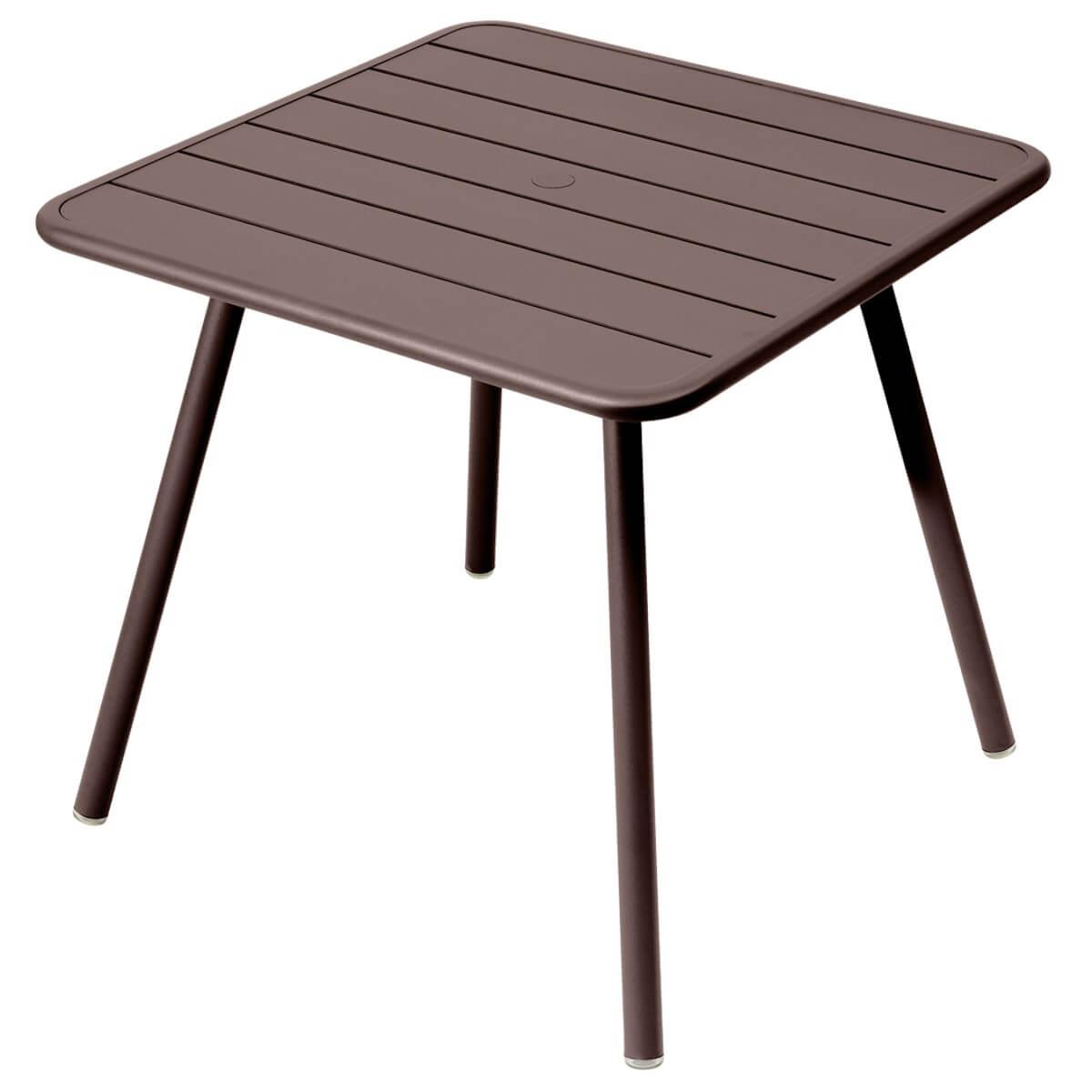 Table 80x80cm 4 pieds LUXEMBOURG Fermob rouille
