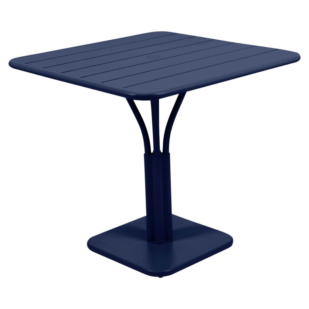 Table 80x80cm LUXEMBOURG Fermob bleu abysse