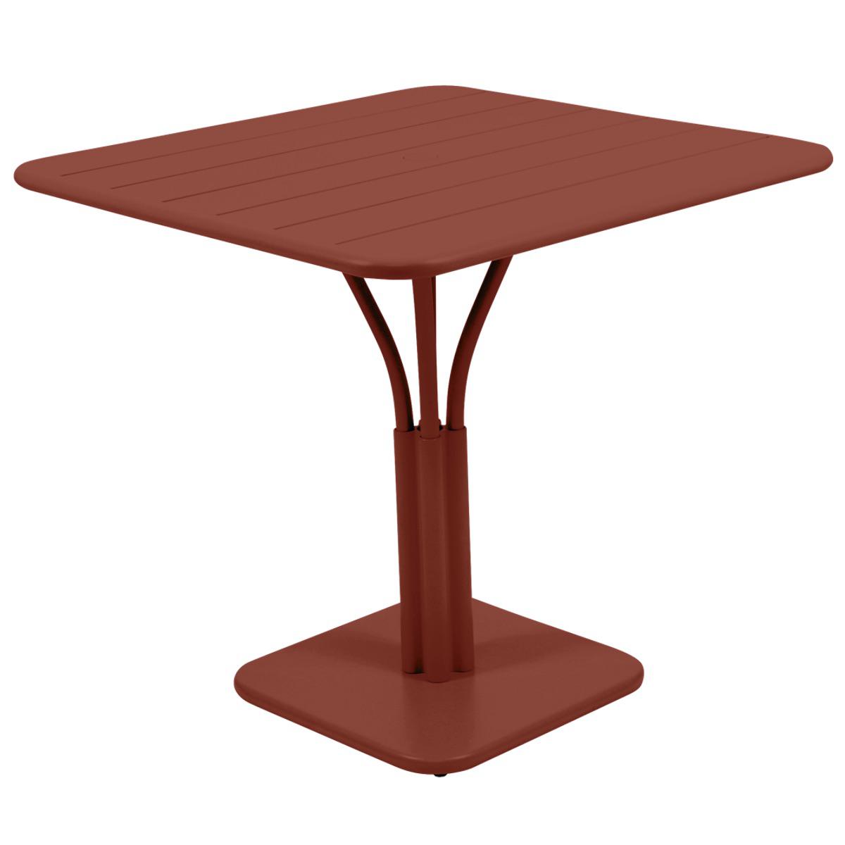 Table 80x80cm LUXEMBOURG Fermob rouge ocre