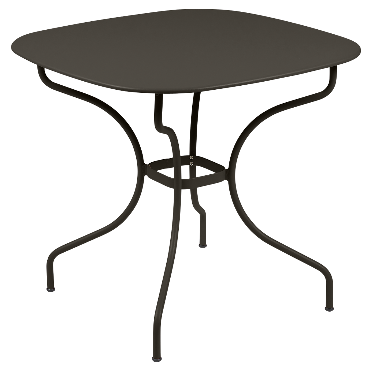 Table 82x82cm OPERA + Fermob brun tonka