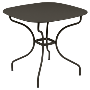 Table 82x82cm OPERA + Fermob brun tonka