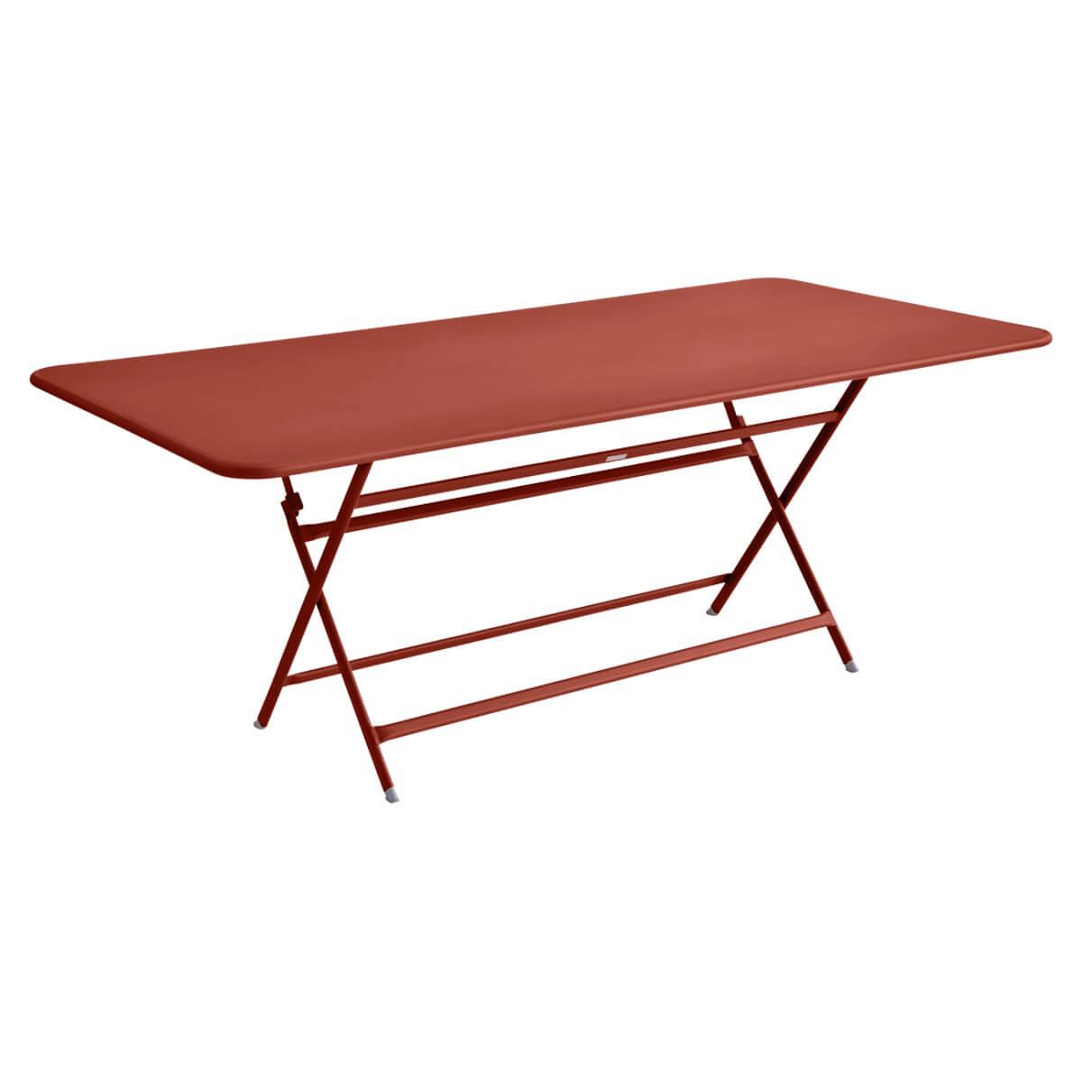Table 90x190cm pliante CARACTERE Fermob rouge ocre