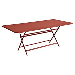 Table 90x190cm pliante CARACTERE Fermob rouge ocre