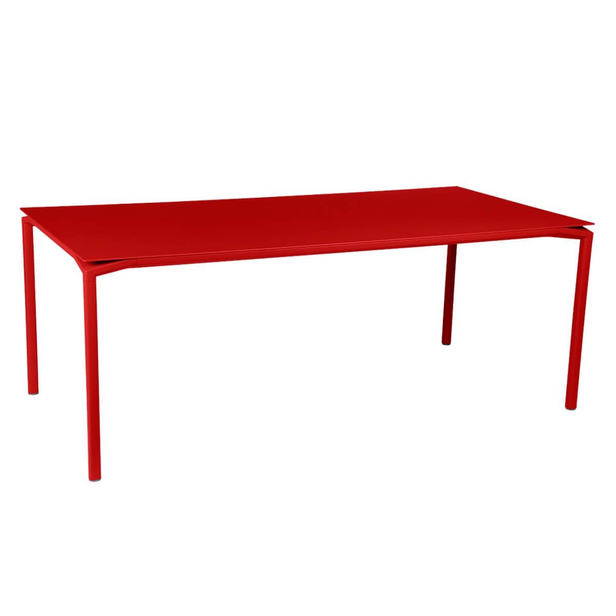 Table 95x195cm CALVI Fermob rouge coquelicot