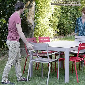 Table à rallonge 149/191x100cm RIBAMBELLE Fermob vert opaline