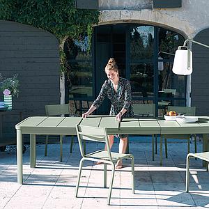 Table à rallonge 155/255x100cm OLERON Fermob carbone