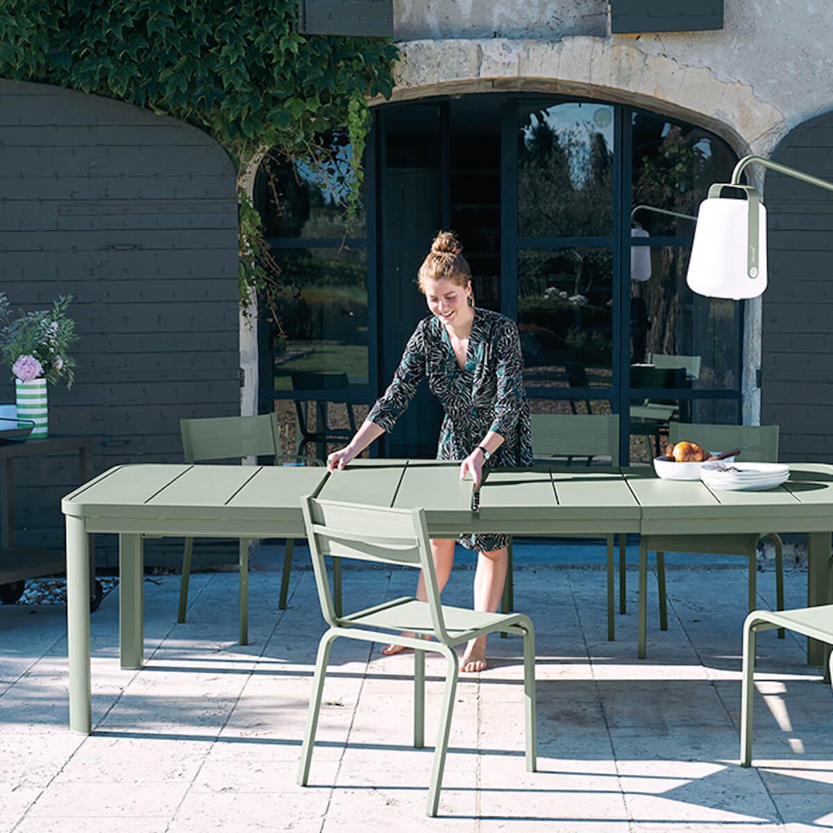 Table à rallonge 155/255x100cm OLERON Fermob gris orage