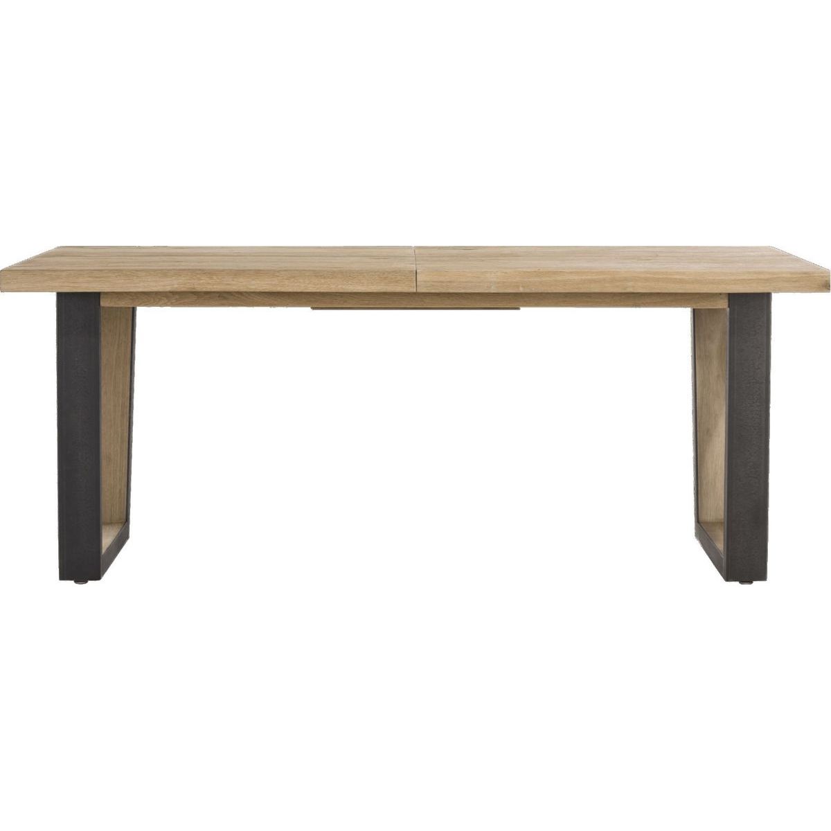 Table à rallonge 160/210x100cm METALOX Henders & Hazel pieds V métal-bois-bord droit