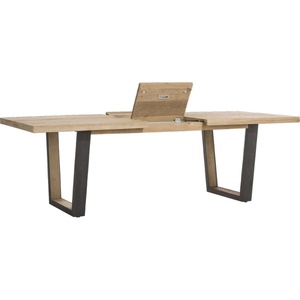 Table à rallonge 160/210x100cm METALOX Henders & Hazel pieds V métal-bois-bord droit