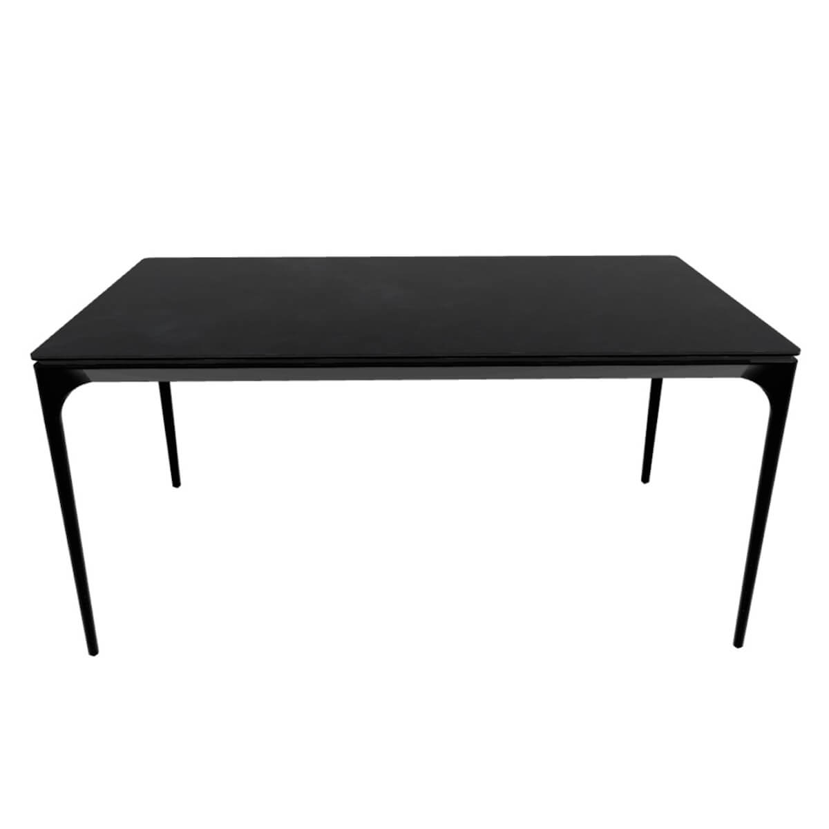 Table à rallonge 160/220cm SILHOUETTE Calligaris noir oxyde-pied noir opaque