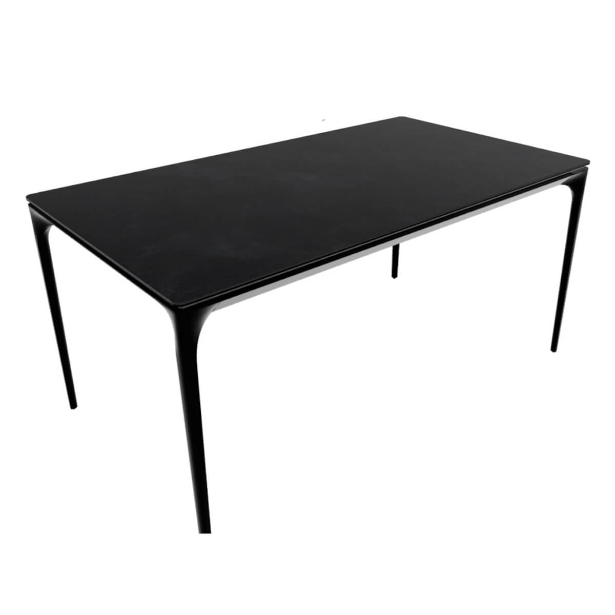Table à rallonge 160/220cm SILHOUETTE Calligaris noir oxyde-pied noir opaque